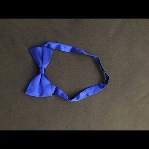 Shiny blue silk bowtie